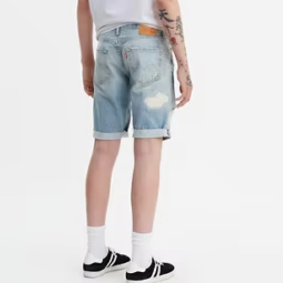 Levi’s 511 Men’s Slim Cut Off Denim Shorts Size 30 Distressed Light Wash Cotton - Picture 2 of 11